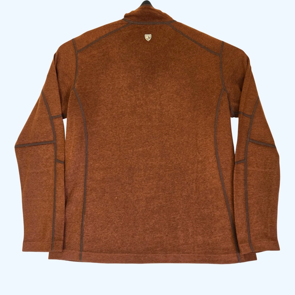 KUHL Revel 1/4 Zip Fleece Pullover Rust Burnt Orange Mens Large 3007 READ - Picture 5 of 8
